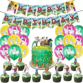 Украшения для вечеринки Биби и Тины, включая баннер, украшения для кексов, воздушные шары