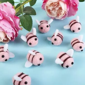 Украшения для вечеринки, милый костюм для детского душа, аксессуары, шерстяной войлок, украшения, игрушки, поделки, шмели, плюшевые шарики жёлтый