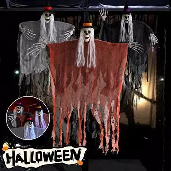 Украшения для вечеринки на Хэллоуин Подвесное украшение в виде скелета-призрака для дома с привидениями Реквизит для украшения в стиле ужасов 1SET