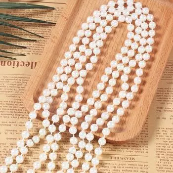 Украшения для вечеринки по случаю дня рождения принцессы, белые жемчужные ожерелья, ювелирные изделия для детей, ожерелье из жемчуга и бусин, подарок для девочек, принадлежности для вечеринки по случаю дня рождения