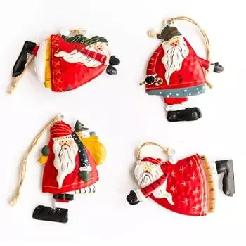 Украшения для вечеринки Подарочный рождественский кулон Рождественская елка Кукла Подвесные металлические украшения DIY Рождественский день Санта-Ангел Клаус