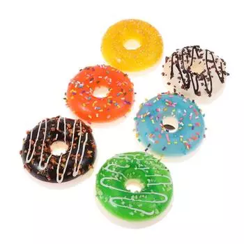 Украшения для вечеринок искусственный пончик из ПУ, несколько цветов, 3,7 дюйма, реалистичный искусственный пончик, десерт, ужин, декор