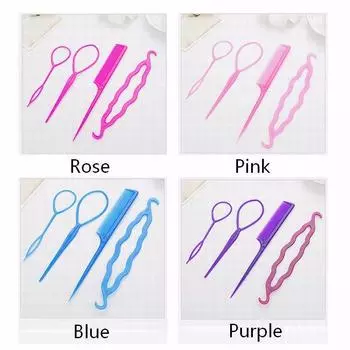 Украшения для волос, 4 шт./компл., женские пластиковые плетеные заколки для укладки, аксессуары для волос random without black