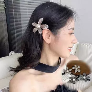 Украшения для волос Модные цветы Женская боковая шпилька для волос Зажим для утиного носа Достойный ретро 7*5cm белый