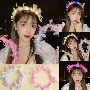 Украшения для волос, светящаяся повязка на голову, вечерние украшения, свадебная светящаяся повязка для волос для женщин и девочек