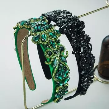 Украшения для волос в стиле барокко, модная женская повязка на голову, ретро аксессуары для волос с широкими полями 35*3cm белый