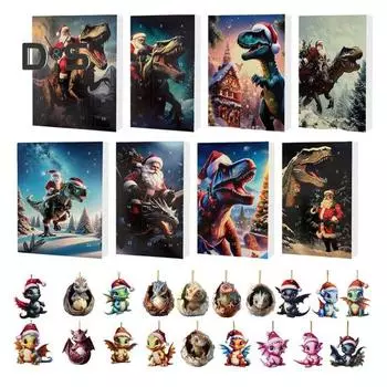 Украшения Дракон Малыш Рождественский календарь обратного отсчета с внутри 24 шт Дракон подвесные украшения мультфильм Дракон Малыш Адвент календарь для детей G