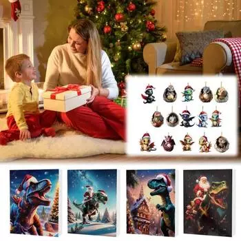 Украшения Дракон Малыш Рождественский календарь обратного отсчета с внутри 24 шт Дракон подвесные украшения мультфильм Дракон Малыш Адвент календарь для детей I