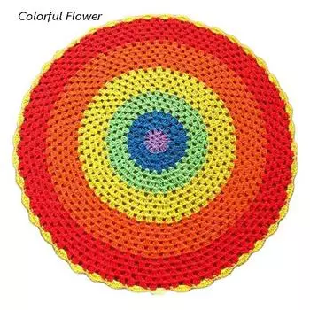 Украшения и аксессуары для стола, хлопчатобумажный коврик для стола, вязаная крючком салфетка для чая, подставка под тарелку, чашка, свадьба, Рождество, цветок, кухня Round 45cm
