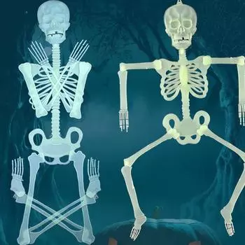 Украшения из ABS на Хэллоуин, реквизит в виде черепа, жуткая атмосфера с реалистичными аксессуарами, подвижные суставы