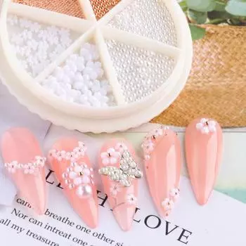 Украшения из бусин для ногтей, несколько стилей, имитация жемчуга своими руками, 3D-бусины для нейл-арта, украшения для маникюра B