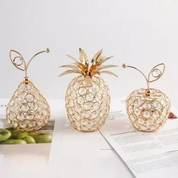 Украшения из хрустальных фруктов Роскошные хрустальные разноцветные фрукты Изделия ручной работы Цветные фигурки из фруктов Домашний декор Креативный подарок