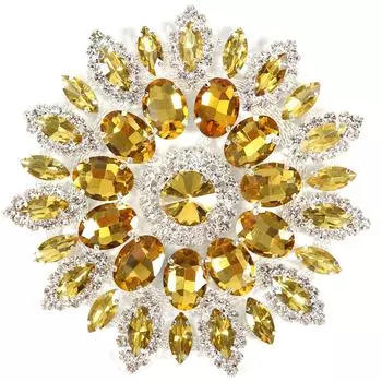 Украшения из хрусталя и страз своими руками для одежды, ювелирные изделия, аксессуары(Желто-серебристая основа)