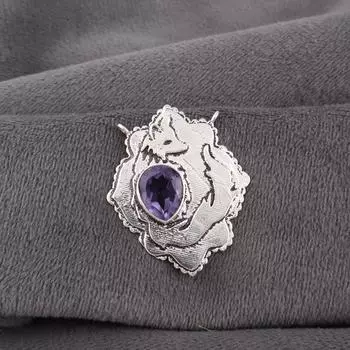 Украшения из иолита, кулон из стерлингового серебра 925 пробы, украшения для медитации ручной работы, новый кулон для нее 1.29 Inches фиолетовый