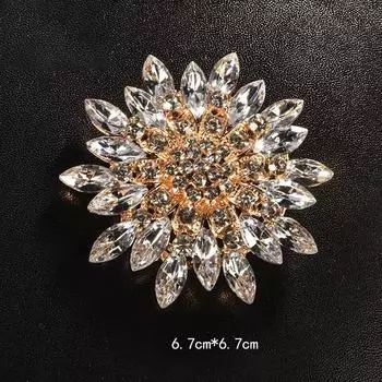 Украшения из кристаллов Брошь со стразами Фиксированная булавка Акриловая атмосферная личность Женская куртка Пальто Корсаж