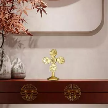 Украшения из латуни ветряная мельница, небольшие бронзовые предметы на рабочем столе в офисе, ветер и вода, богатство катится, удача поворачивается, небольшие украшения 1pc