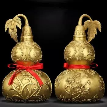 Украшения из медной тыквы привлекают богатство, удачу и фортуну. Украшение для прихожей в гостиной, винного шкафа, подарок на новоселье.