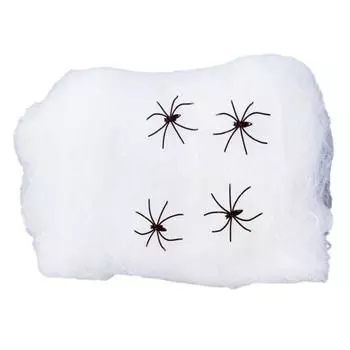 Украшения из паутины на Хэллоуин. Реалистичные имитации паутины с дополнительными поддельными пауками. Жуткий Хэллоуин. 40g