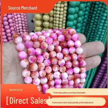 Украшения из персидского розового нефрита ручной работы: Браслеты из натуральных камней и милые ожерелья, аксессуары 6mm (approx. 64 beads)