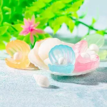 Украшения из ракушек из смоляного жемчуга Серия «Морские животные» Миниатюрный аквариум с морскими животными purple-Style A