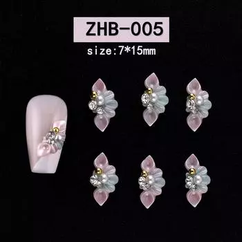 Украшения из смолы для ногтей, трехмерная резьба по ногтям, симфония, украшения из бриллиантов, цветок, наклейка для ногтей