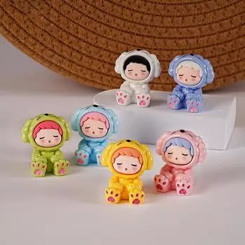 Украшения из смолы, фигурки, милый мультфильм, зимняя девочка, кукла, автомобиль, микро-пейзаж, сад, домашний декор для рабочего стола, принадлежности зелёный