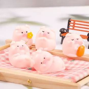 Украшения из смолы Микропейзаж Моделирование Мультфильм Милая Свинья Домашнее Мини Искусство и Ремесла Украшение Автомобиля Оптовая 10pcs