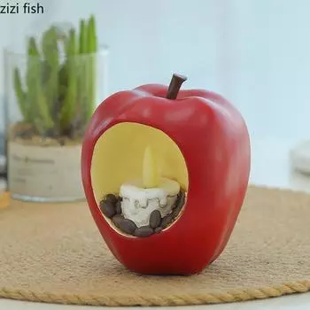 Украшения из смолы, светодиодные фонари, имитация свечей, подсвечник в форме фруктов, скульптура, предметы интерьера, аксессуары для декора