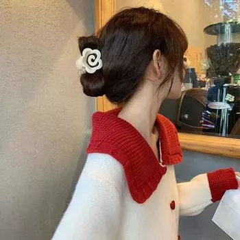 Украшения Камелия Женские заколки для волос Крабовые заколки для волос Роза Цветок Заколки для волос в корейском стиле бежевый