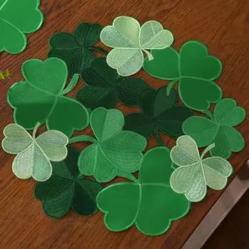 Украшения ко Дню Святого Патрика, 16-дюймовые круглые зеленые салфетки One Size зелёный