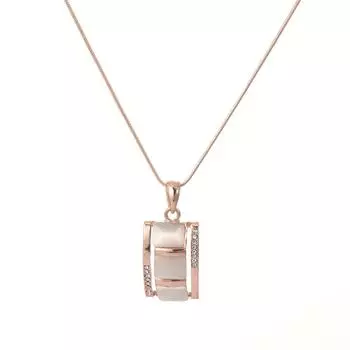 Украшения кошачий глаз, ожерелье, серьги на день рождения для женщин, 1 комплект, подарочный прямоугольный кулон, гвоздик, стразы, аксессуары для вечеринки, серьги, комплект ювелирных изделий розового золота