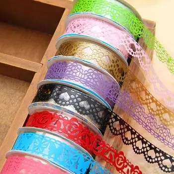 Украшения Кружевной рулон Поделки DIY Скрапбукинг Альбом Декоративная наклейка Малярный скотч Бумажная лента Gold