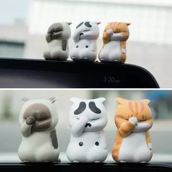 Украшения Lucky Cat, микроландшафт, сочные цветы в горшках, симпатичные мини-садовые украшения, миниатюрные фигурки, настольный домашний декор для фей белый