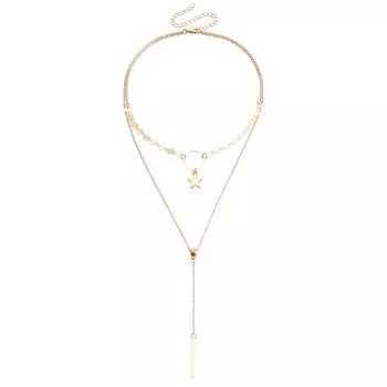 Украшения, Металлическая цепочка, Ожерелье с бахромой из дисков, Хип-хоп многослойное ожерелье со звездами для женщин золотой