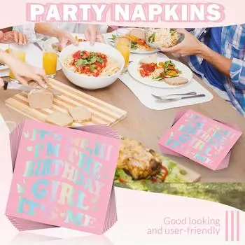 Украшения на день рождения Салфетки «Это я Привет, я именинница Это я» Товары для вечеринок Коктейльные салфетки Посуда для девичника на день рождения для девочек One Size