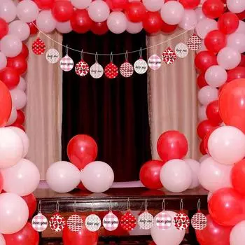 Украшения на День святого Валентина, Деревянное дерево, 12 шт., Круглое украшение в виде сердца ко Дню святого Валентина, Изысканные праздничные украшения для гостиной CHINA