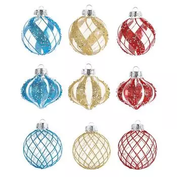 Украшения на елку 9 шт. Рождественские шары Подвесные шары Декоративные елочные шары для украшения дома на праздник