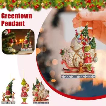 Украшения на елку - Забавные елочные украшения - Забавные зеленые кукольные рождественские подвесные украшения Подарки для вечеринок в помещении One Size