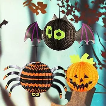 Украшения на Хэллоуин. Бумажные фонарики для детских садов, торговых центров. M