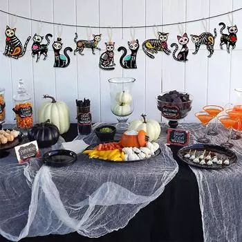 Украшения на Хэллоуин, деревянные кошачьи черепа, оригинальные украшения для вечеринок, подарки гостям, сувениры для украшений, праздничные принадлежности для мероприятий