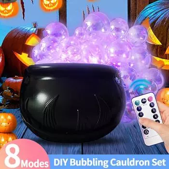 Украшения на Хэллоуин для дома, самодельный бурлящий котел, черная пластиковая миска, жуткий винтажный декор, украшения для праздничного стола