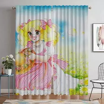 Украшения на Хэллоуин Конфеты Конфеты Оконные Шторы для Комнаты 2 Панельные Шторы Современные Шторы Для Гостиной Домашний Интерьер Шторы Для Ребенка W60xH90cmx2pcs-CL