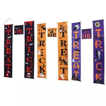 Украшения на Хэллоуин крыльцо Кошелек или жизнь моющиеся принадлежности для вечеринок для двери снаружи двора Black