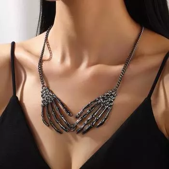 Украшения на Хэллоуин Личность Призрак Рука Череп Ожерелье Серьги серебряный