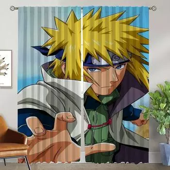 Украшения на Хэллоуин N-Narutoes Противомоскитные шторы для гостиной Тюль для спальни Перегородка Оконные шторы Шторы для кухни W50xH70cmx2pcs-CL