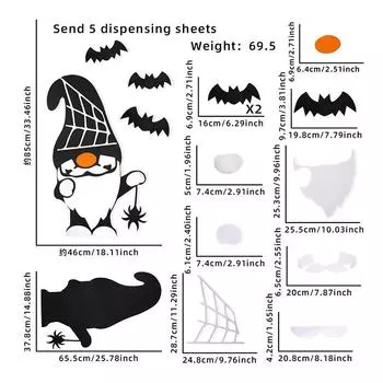 Украшения на Хэллоуин, наклейки на дверь комнаты, декор окна, скелет, рука, тыква, сделай сам, дьявол, шляпа ведьмы, наклейки на стекло