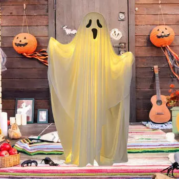 Украшения на Хэллоуин, наружное светящееся жуткое привидение, декоративный декор со световой полосой для вечеринки 85cm_Surprised