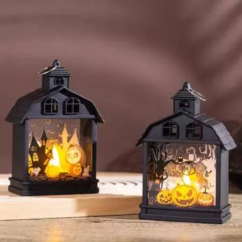 Украшения на Хэллоуин, ночник в виде дома с привидениями, светильник Джека, скелет, пугающая атмосфера, реквизит для вечеринки Pumpkin