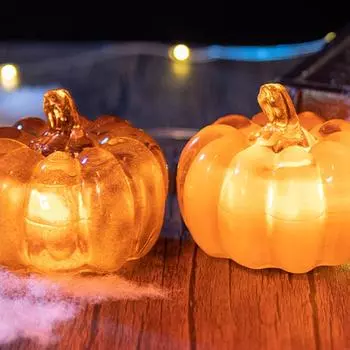 Украшения на Хэллоуин, огни, встроенный источник питания, украшения для рабочего стола Jack O, огни для декора вечеринки в помещении или на улице One Size золотой