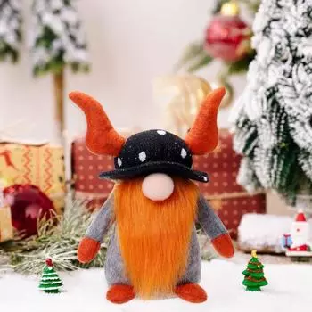 Украшения на Хэллоуин, плюшевая кукла-гном ручной работы, миниатюрная настольная центральная часть для праздничного украшения дома на Хэллоуин фиолетовый